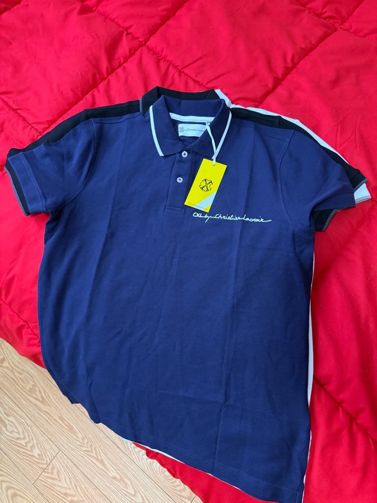 Christian Lacroix Navy Polo With White Trim